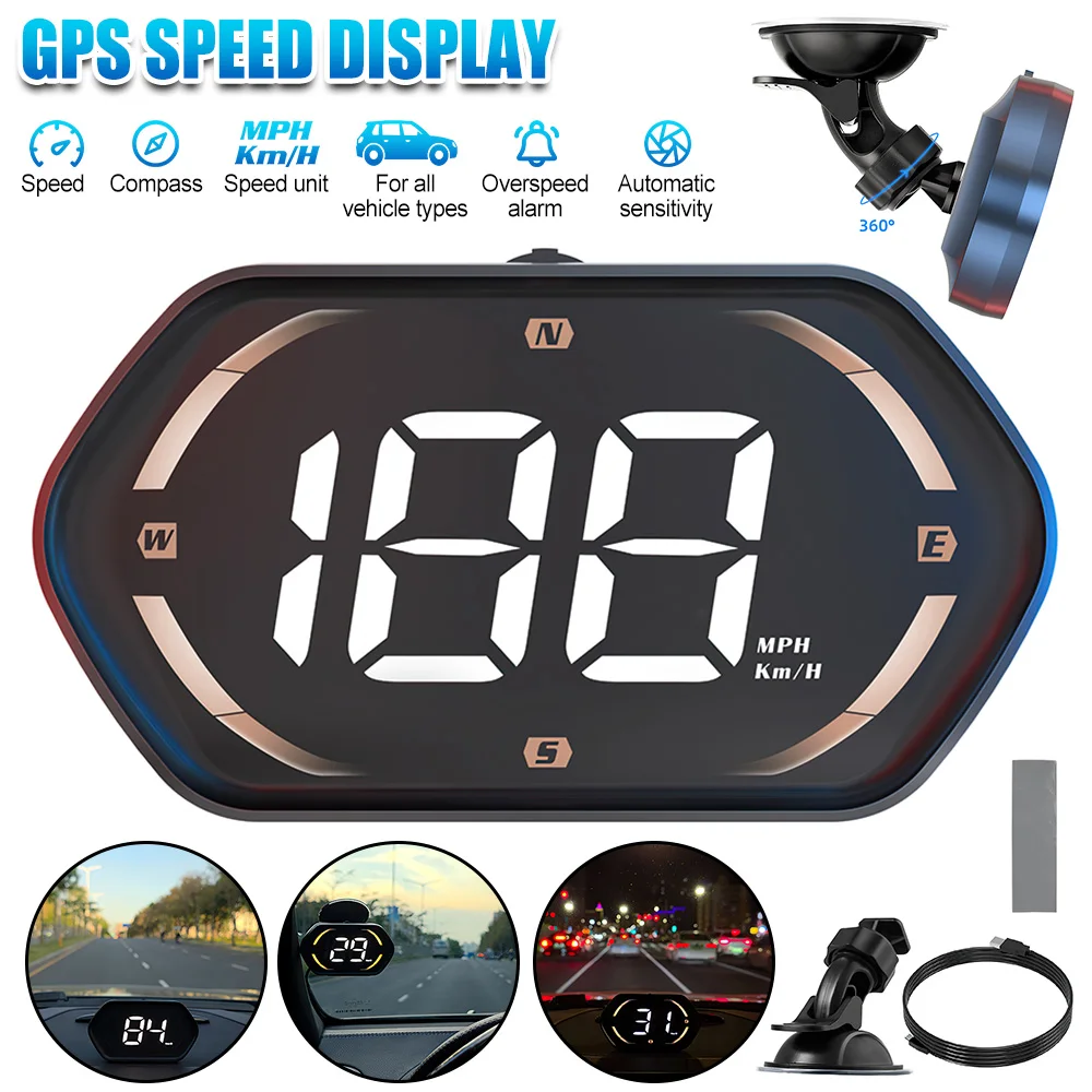 

Цифровой HUD Спидометр KMH MPH Автомобильный проекционный дисплей GPS Измеритель скорости Ветровое стекло для грузовика Мотоцикл Автозапчасти Аксессуары
