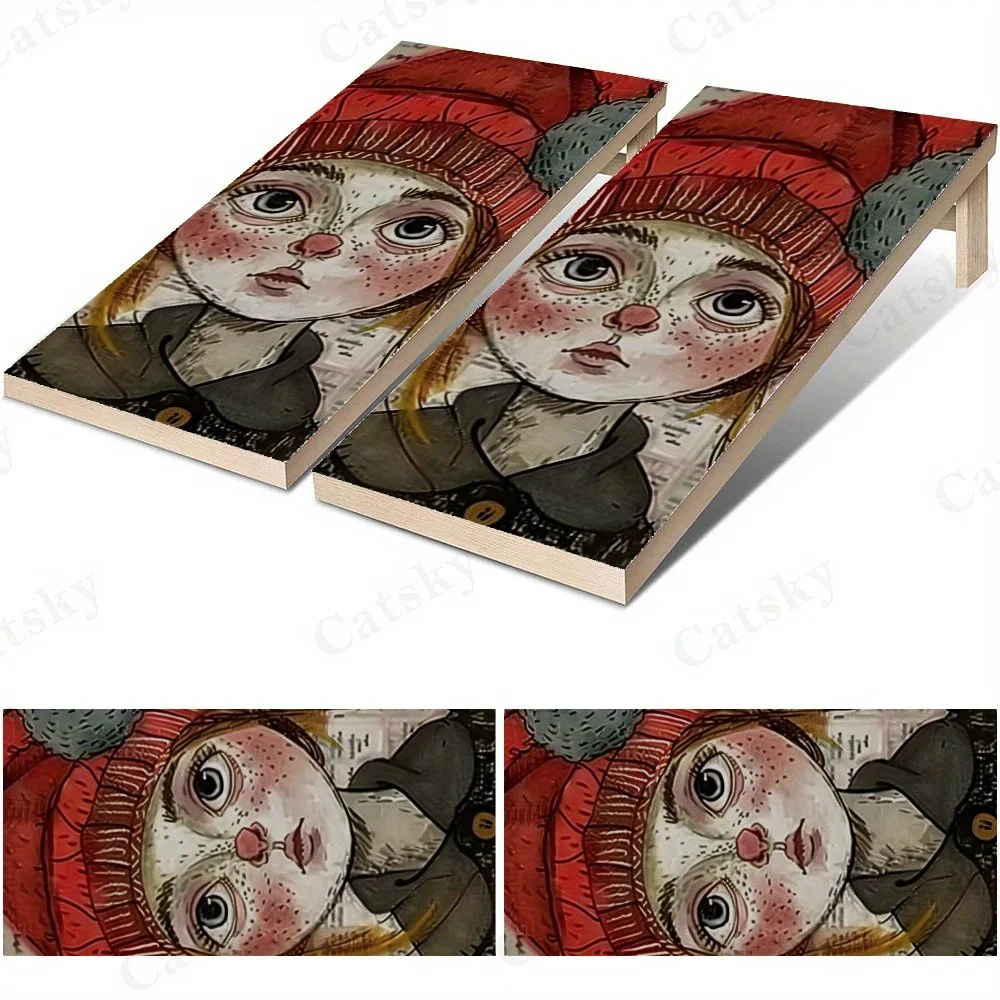 Girl With Red Hat   Sandbag Board Sticker.This sandbag board sticker is made from high-quality materials, offering excellent dur