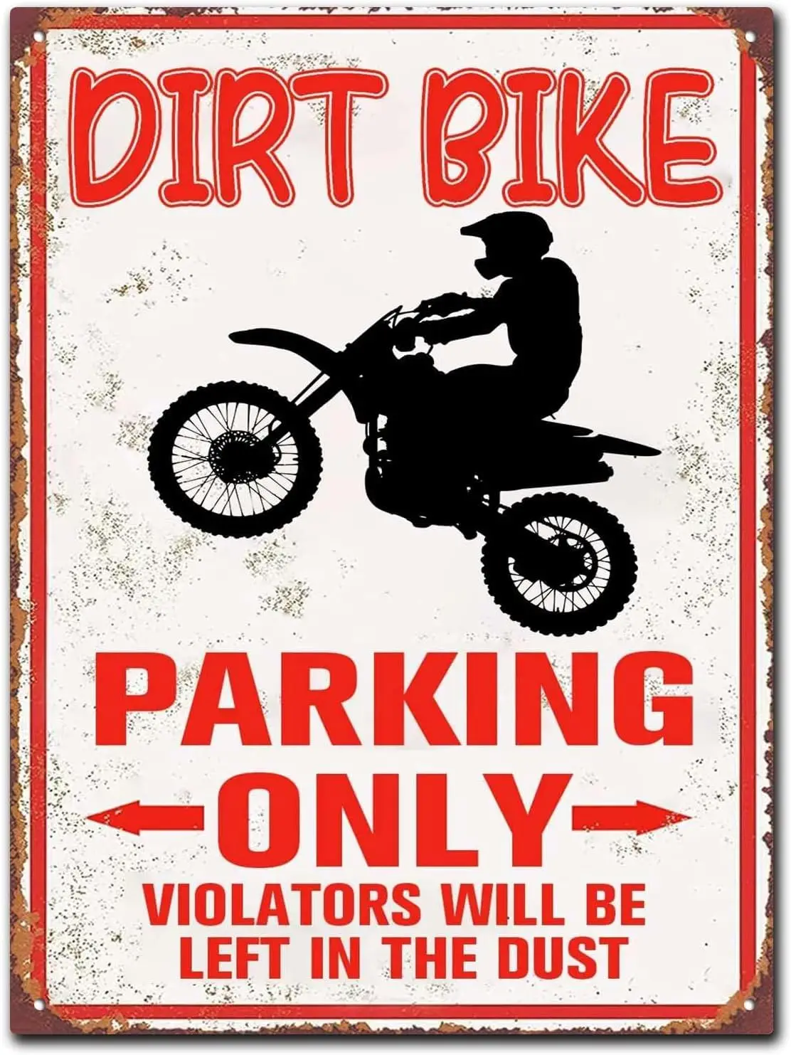Dirt Bike Accessories for Boys Room Decor Motorcross Gifts for Boys Dirt Bike Parking Only Metal Sign Tin Sign Poster Wall  sign