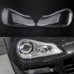 Front Headlamp Lens Cover For Porsche Cayenne 2007 2008 2009 2010 Left+Right Clear Headlamp Shell Transparent Lampshade