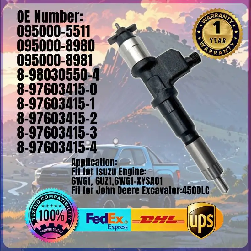 

Fuel Injector 095000-5511 8-98030550-4 8-97603415-4 for Isuzu Engine 6WG1 6WF1 6WF1-TC 4HK1 4JJ1