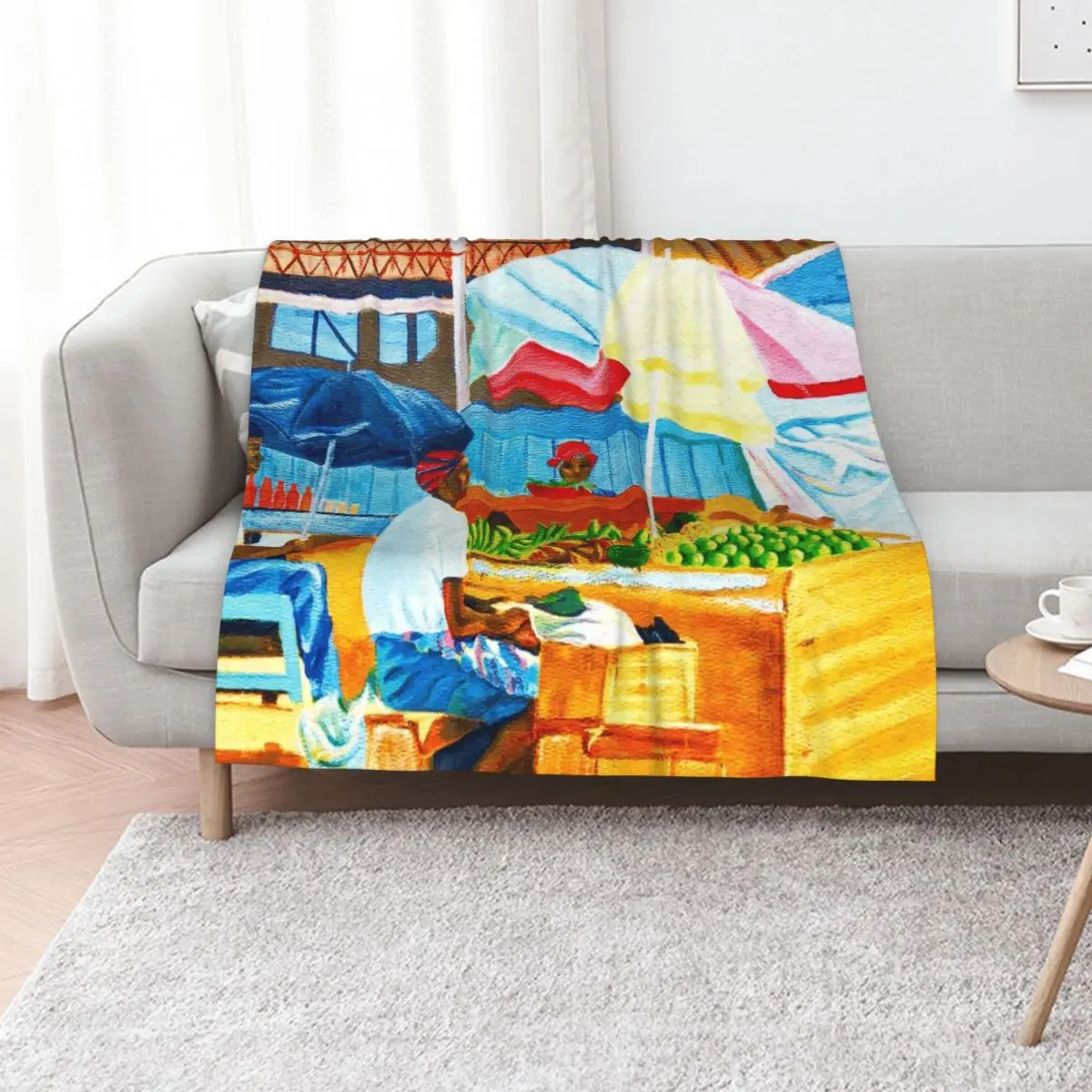 Market Square - Grenada Throw Blanket Furrys anime Hairys For Decorative Sofa Hair Blankets