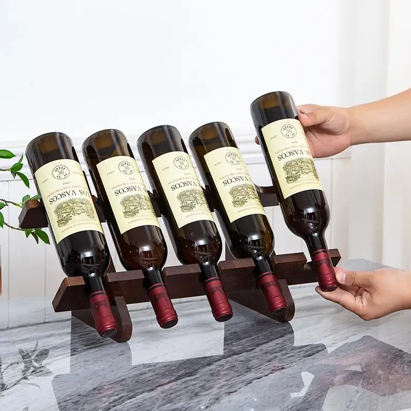 

Simple Inverted Rubber Wood Wine Rack Living Room Decorative Item Wood Wine Glass Holder Wine Storage Shelf Home Organizer