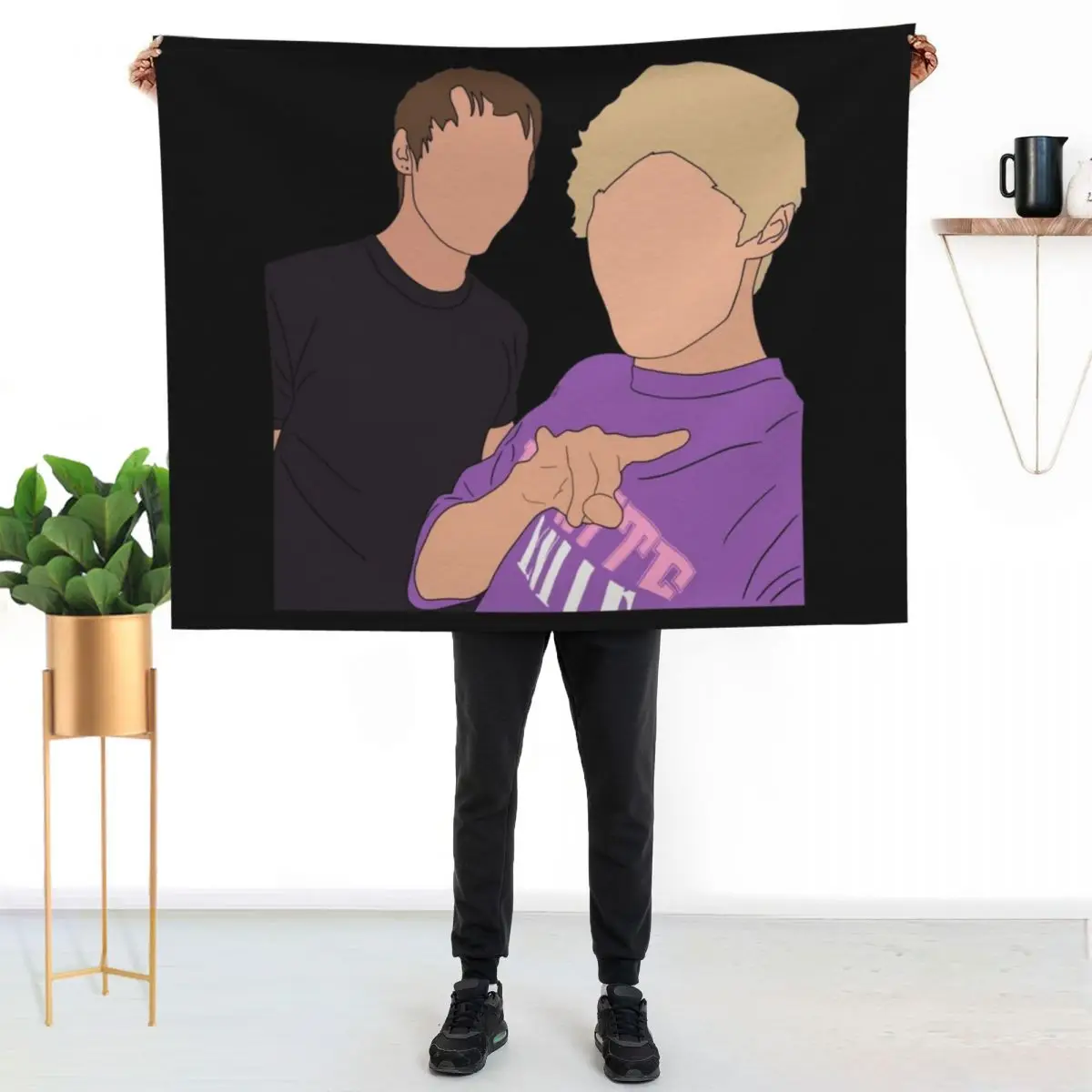 Sam & Colby 1 Throw Blanket Cozy Light Blanket for Travel Camping Picnic