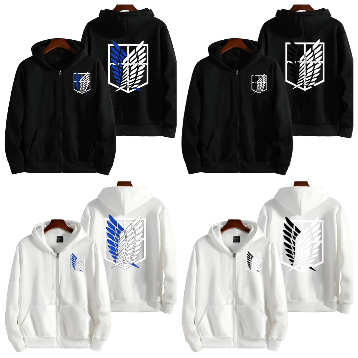 

Кардиган на молнии «Атака Титанов» с флисовой толстовкой на молнии с капюшоном для повседневного и модного мужского популярного топа