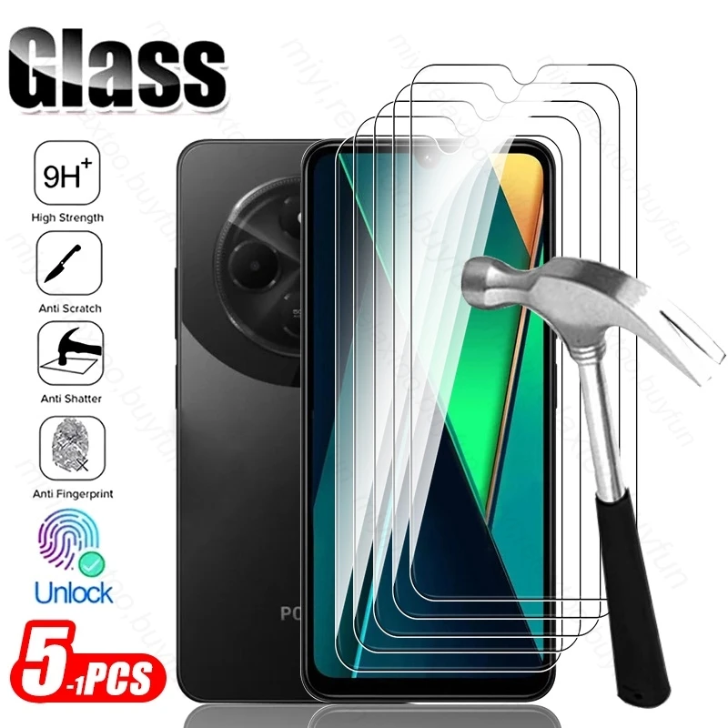 5–1 Stück 9H gehärtetes Glas für Xiaomi Poco C75 4G Premium Displayschutzfolien explosionsgeschützt HD Flm auf PocoC75 Poko Little C 75 75C