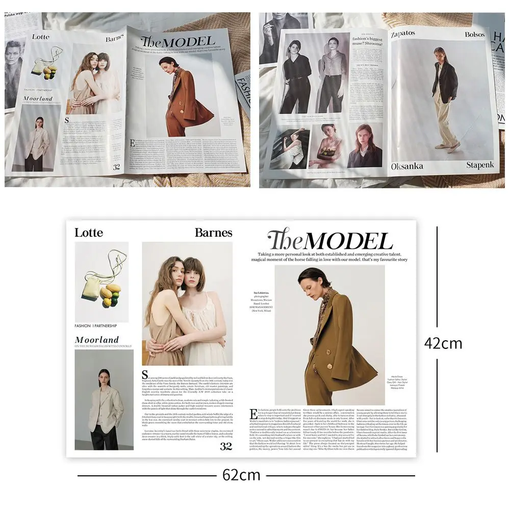 Fashion Newspaper Photo Props Model English Newspaper for Photography Background Set Decoration Magazine Style Retro Poster