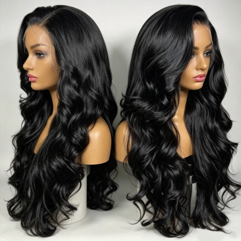 30 32Inch Body Wave HD Lace Front Wig Pre-Pulled Loose Wave 180% Density 13x6HD Lace Front Wig Gel Free Fiber Wig