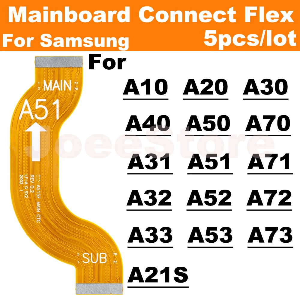 

5 шт. гибкий кабель для материнской платы Samsung Galaxy A21S A31 A71 A51 A52 A72 A50 A33 A53 A40 A30