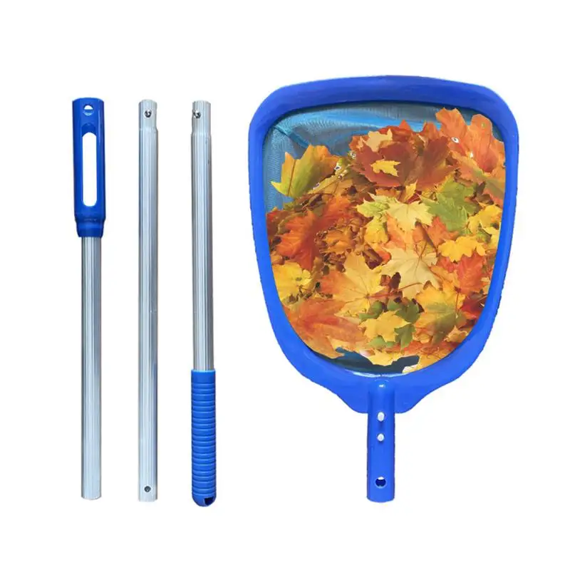 Pool Skimmer Fine Mesh Pool Hand Skimmer Portable Pool Cleaning Tool With 3 Section Connecting Pole Pool Hand Skimmer For Ponds