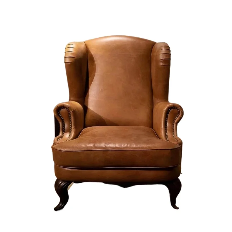 American vintage leather sofa chair, single sofa for the living room