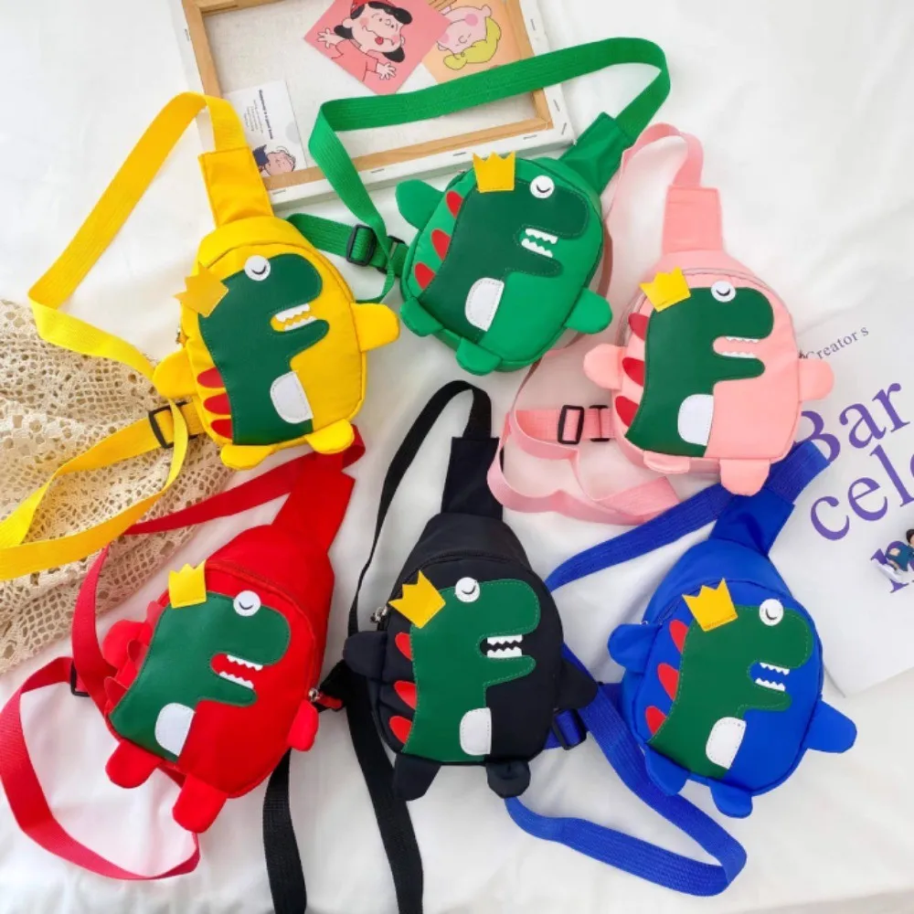 Bolsa crossbody de dinossauro infantil de desenho animado, mochila fofa para meninos e meninas, bolsa de moedas