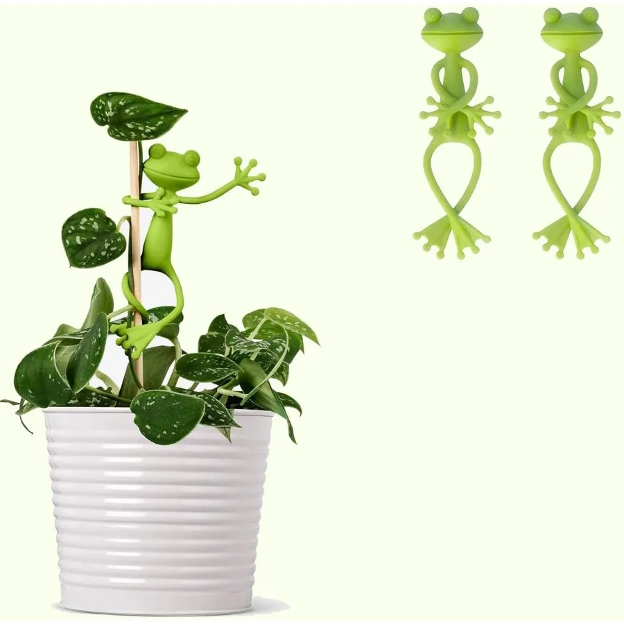 

Frog Plant Stand for Potted Plants Vines Sturdy Gardening Clips with Cute Frog Design Indoor Outdoor Plant Stand Accessories Mu