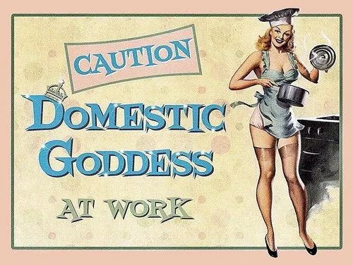 Letrero Metálico Retro SEXY PIN UP GIRL DOMESTI, Placa Decorativa para Pared de Garaje, Tamaño A4