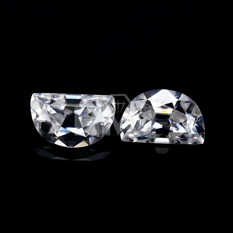 HMJ Half Moon Cut Loose Moissanite Diamond Stone  D Color VVS1 Clarity Gemstones for Rings Jewelry Making with GRA Certificate