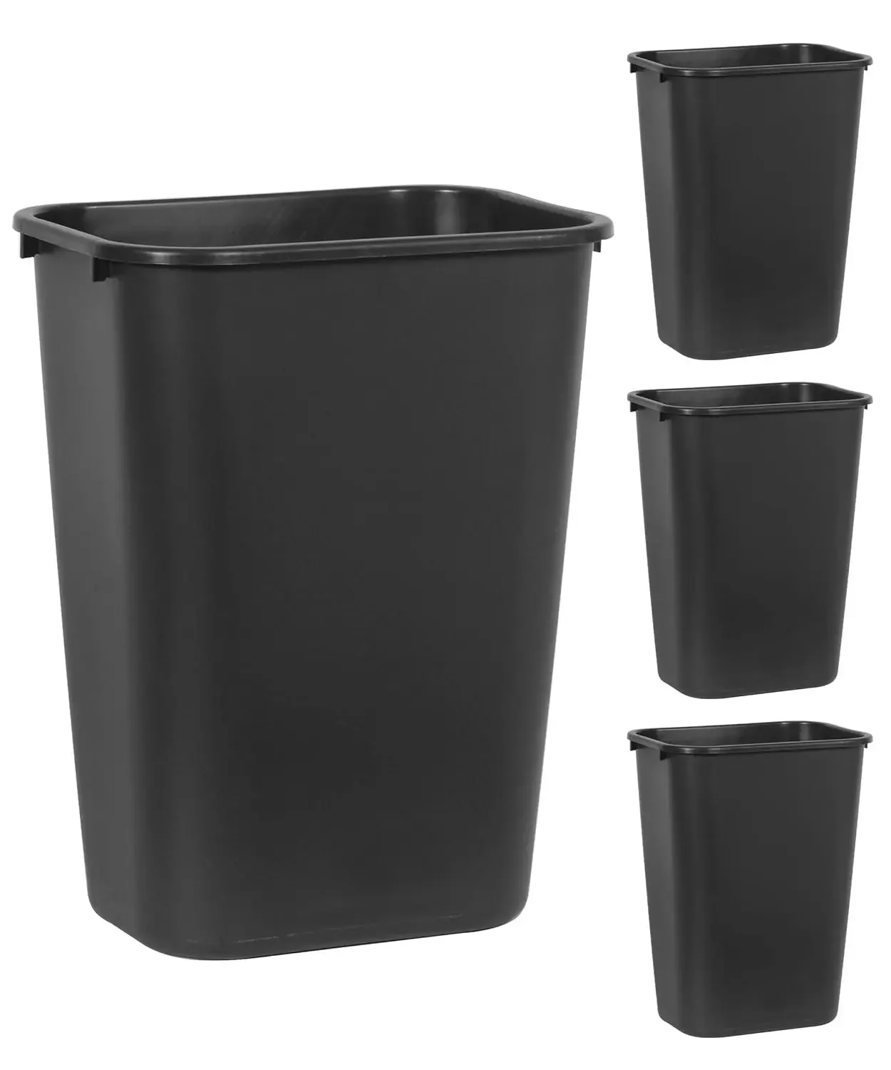 41QT/10.25 GAL Wastebasket Trash Container, for Home/Office/Under Desk, Black (FG295700BLA)