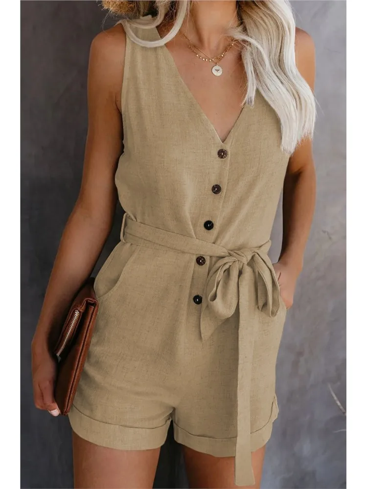 Jumpsuits Casual V-neck Butterfly Tie Knot Women's Shorts Rompers Casual Commuting Office Business Workplace One-piece Pants