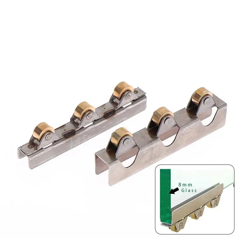 8mm 10mm Stainless Steel Sliding Door Rollers Wheel Pulleys for Bathroom Glass Doors Shop Display Cabinets