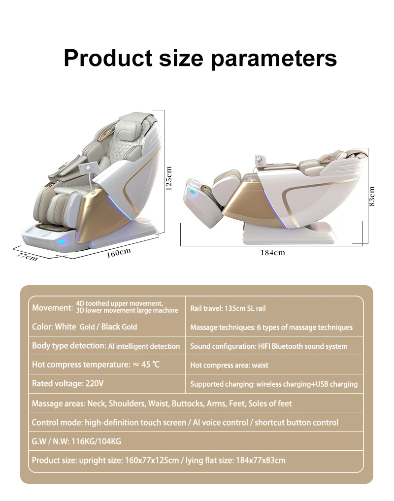 2025 Hot Sale Luxury Electric Zero Gravity Full Body Chair Massager with Air Pressure Shiatsu Rolling Foot Massage Portable