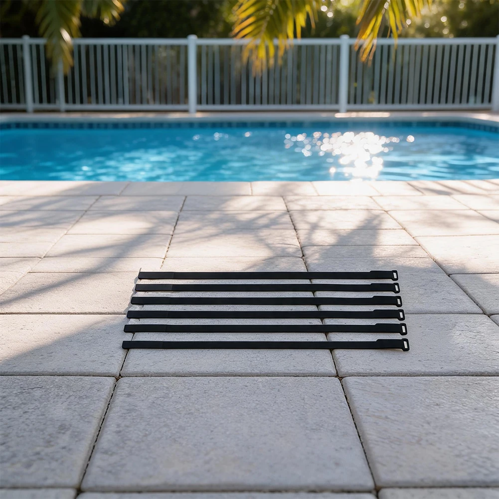 Pool Cover Straps Set of 6 with Adjustable Webbing Design for Consistent Tension and Reliable Pool Cover Retention