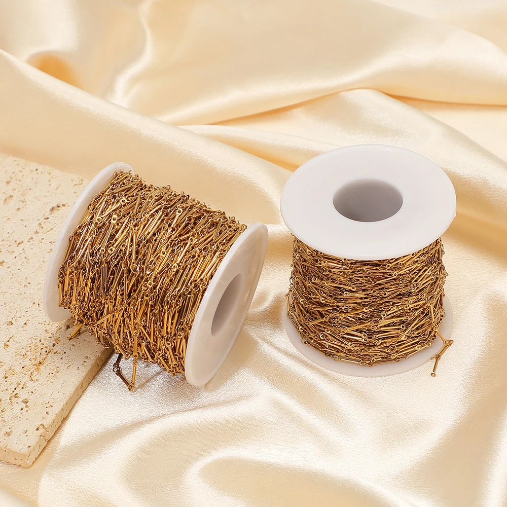 1 Meter lange, dünne Edelstahl-Gliederketten für DIY-Bastelarbeiten, Schmuckherstellung, Ohrringe, Armbänder, Halsketten, Fußkettchen und Zubehör. – Detail 4