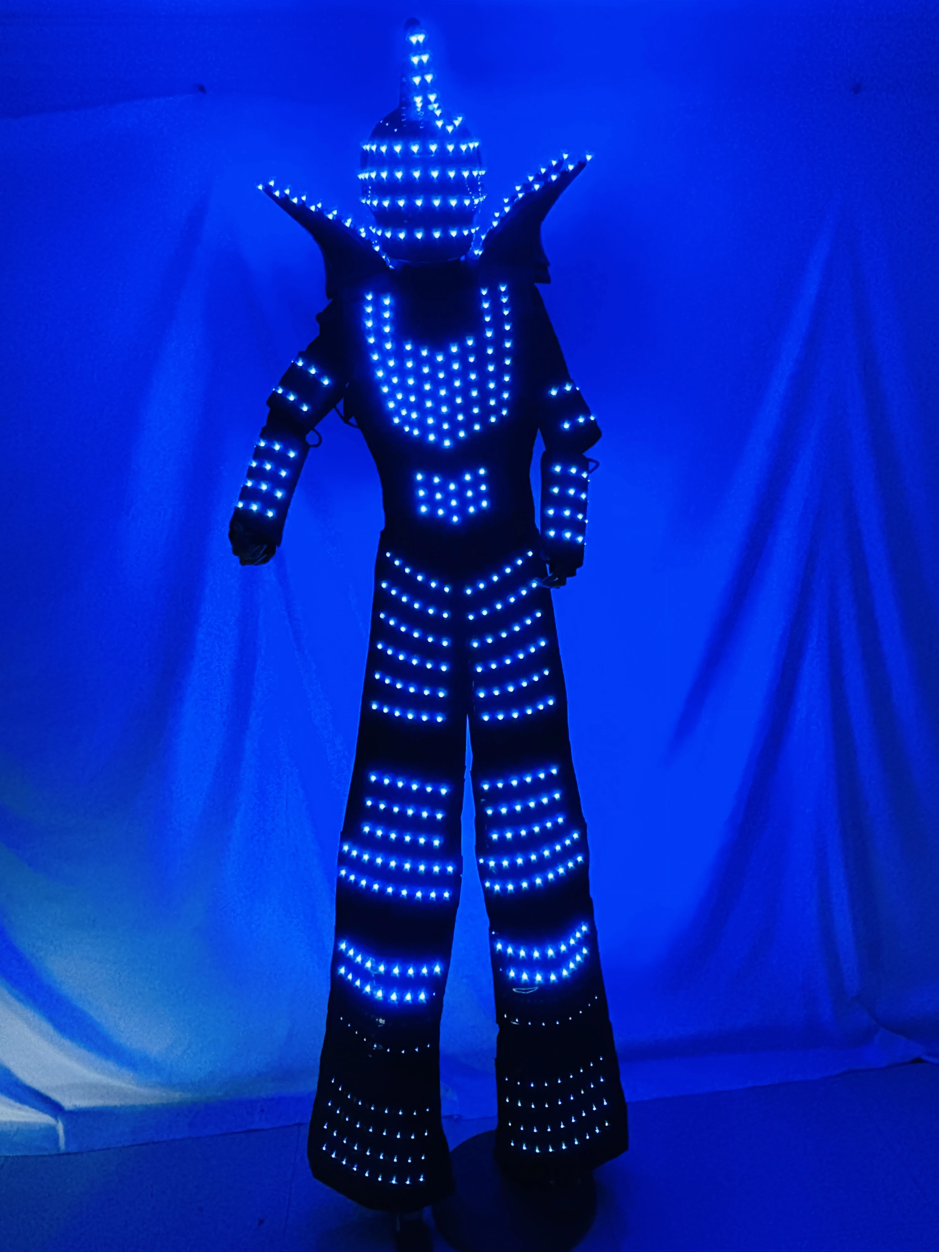 LED Robot Suit Stilt Walkers Change Color Kryoman Glow Costume Glow Costumes Dance Role-play Halloween Cosplay Nightclub Clothes