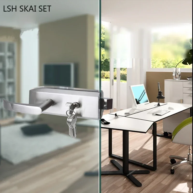 Imagem -03 - Escritório Glass Door Lock Handle de Quarto Varanda Home Security Hardware Lockset Aço Inoxidável