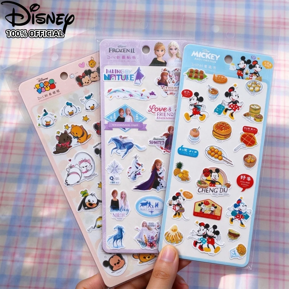 Genuine Disney Cartoon Stickers Cute Mickey Tsum Tsum Frozen Characters Decals For Water Cup Laptop Phone Case Notebook Luggage