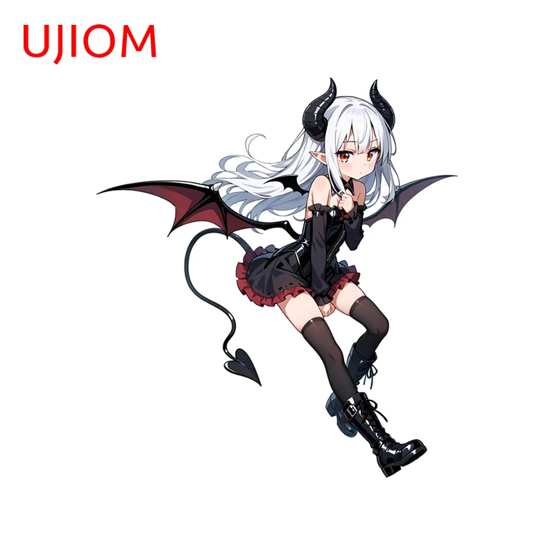 UJIOM Demonic-looking Little Girl Wall Sticker Kawaii Wallpaper Waterproof PVC Decal Suitable for Light Switch Decor