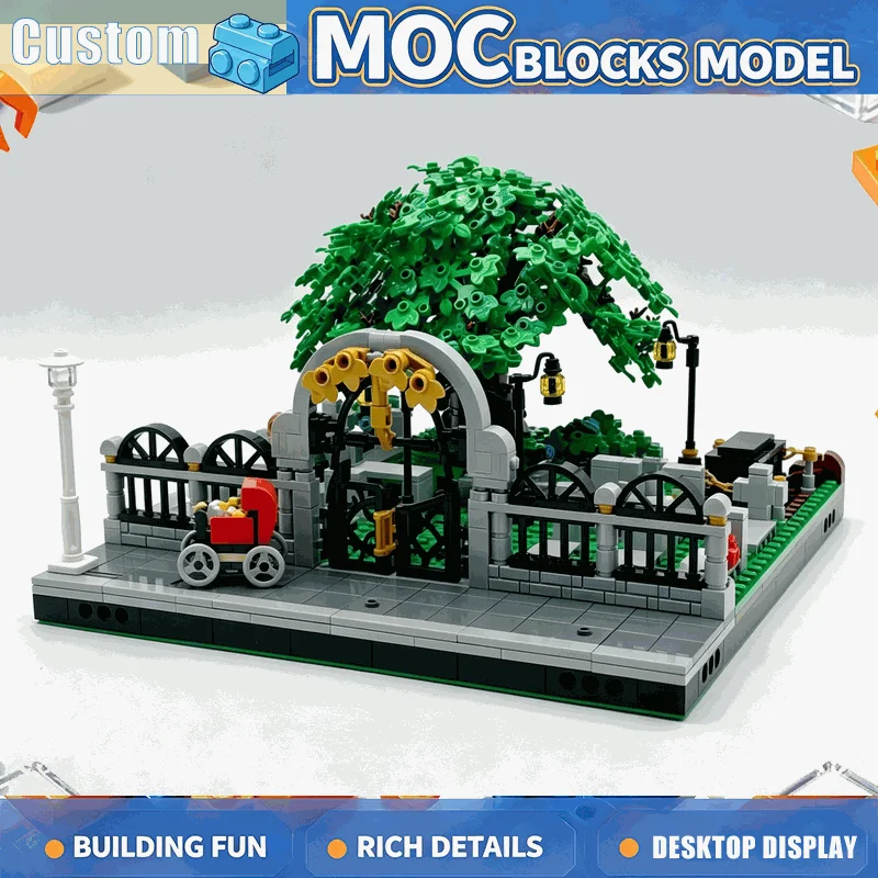 1164PCS Seasonal Garden Memorial Park Build Blocks Modular Landscape Tree Scene Architecture Model DIY Assembly Collection Gift