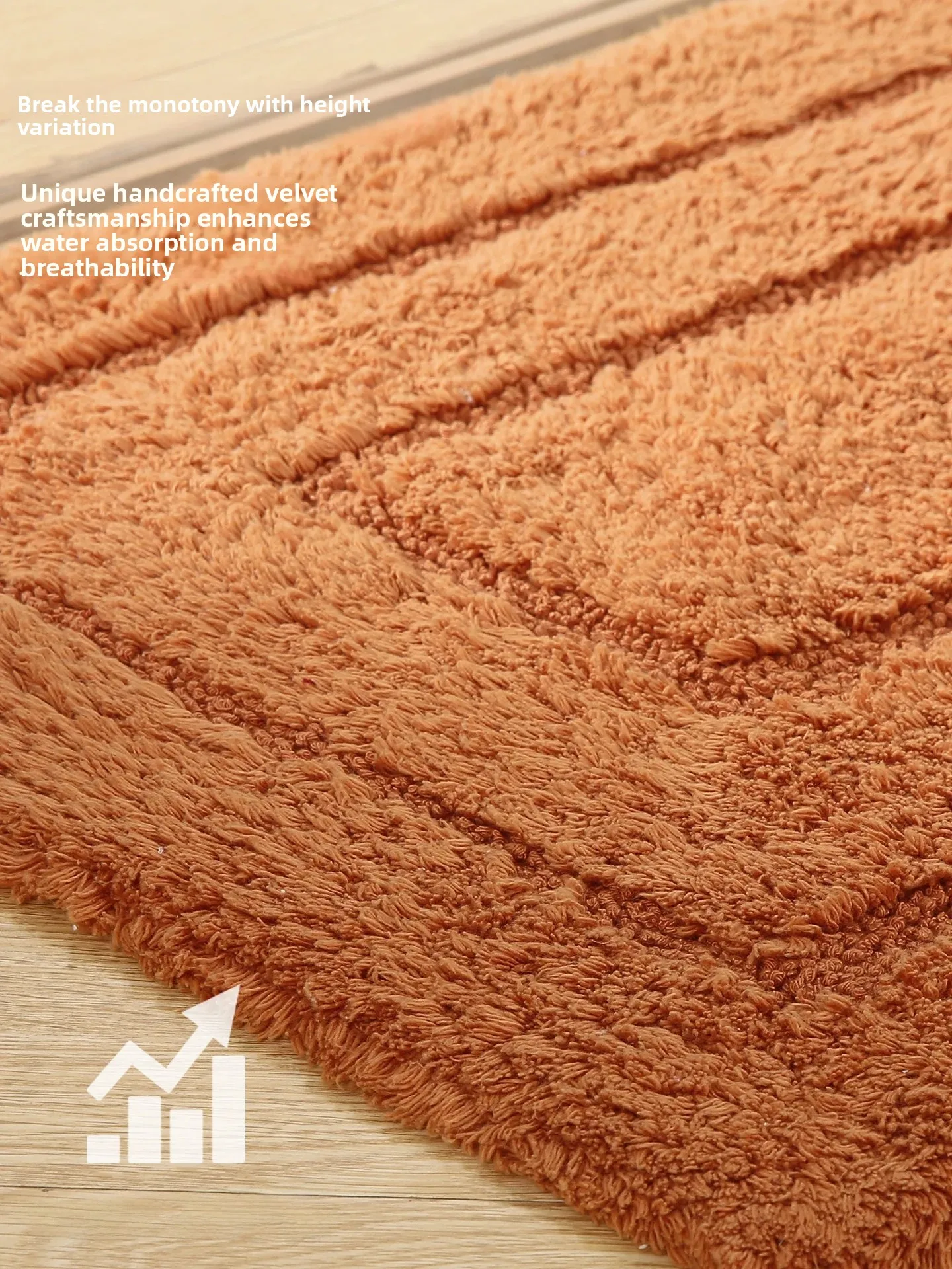 Pure Cotton Non-Slip Bathroom Entrance Door Mat Flocking Simple Home Bathroom Absorbent Quick Dry Dirty Resistant Foot Mat