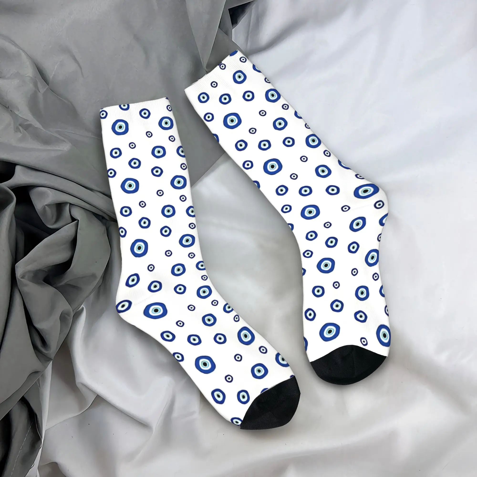 Nazar Evil Eye Stockings  Printed Fashion Socks Spring Anti-Slip Socks Adults Men Running Quality Socks