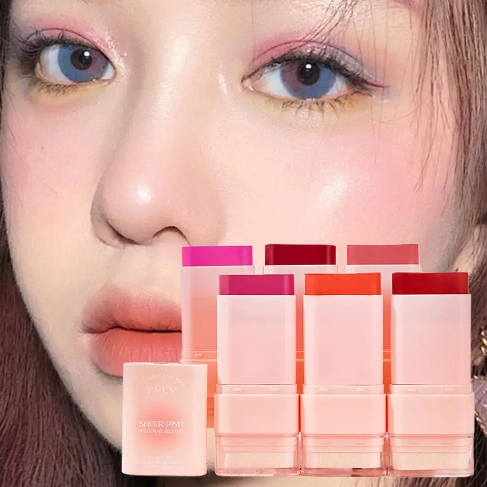 1PC 다기능 블러쉬 스틱 페이스 핑크 크림 입술 눈 수분 지속 방수 롱 메이크업 팔레트 섬세한 뺨 D9Z7