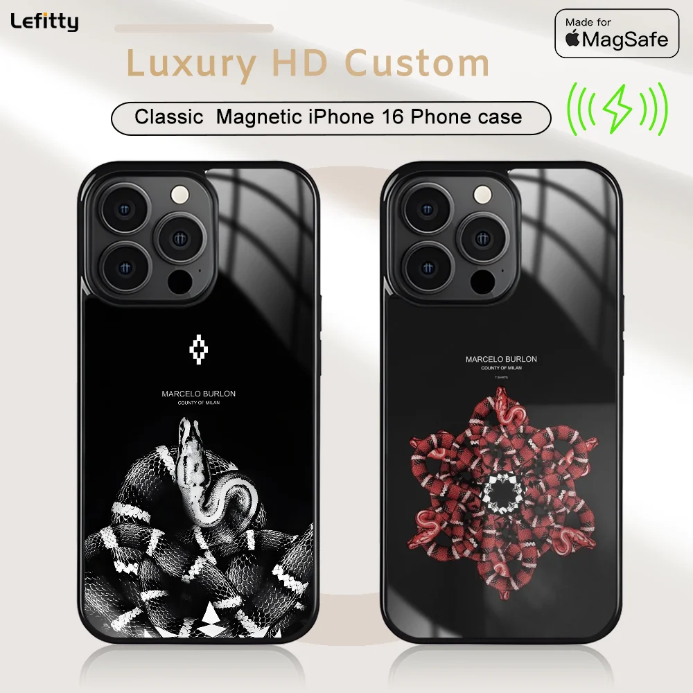 

Fashion Burlons Design-M-MarceloeS Phone Case For iPhone Pro Max Plus Mini Magnetic Magsafe Wireless Charging Cover
