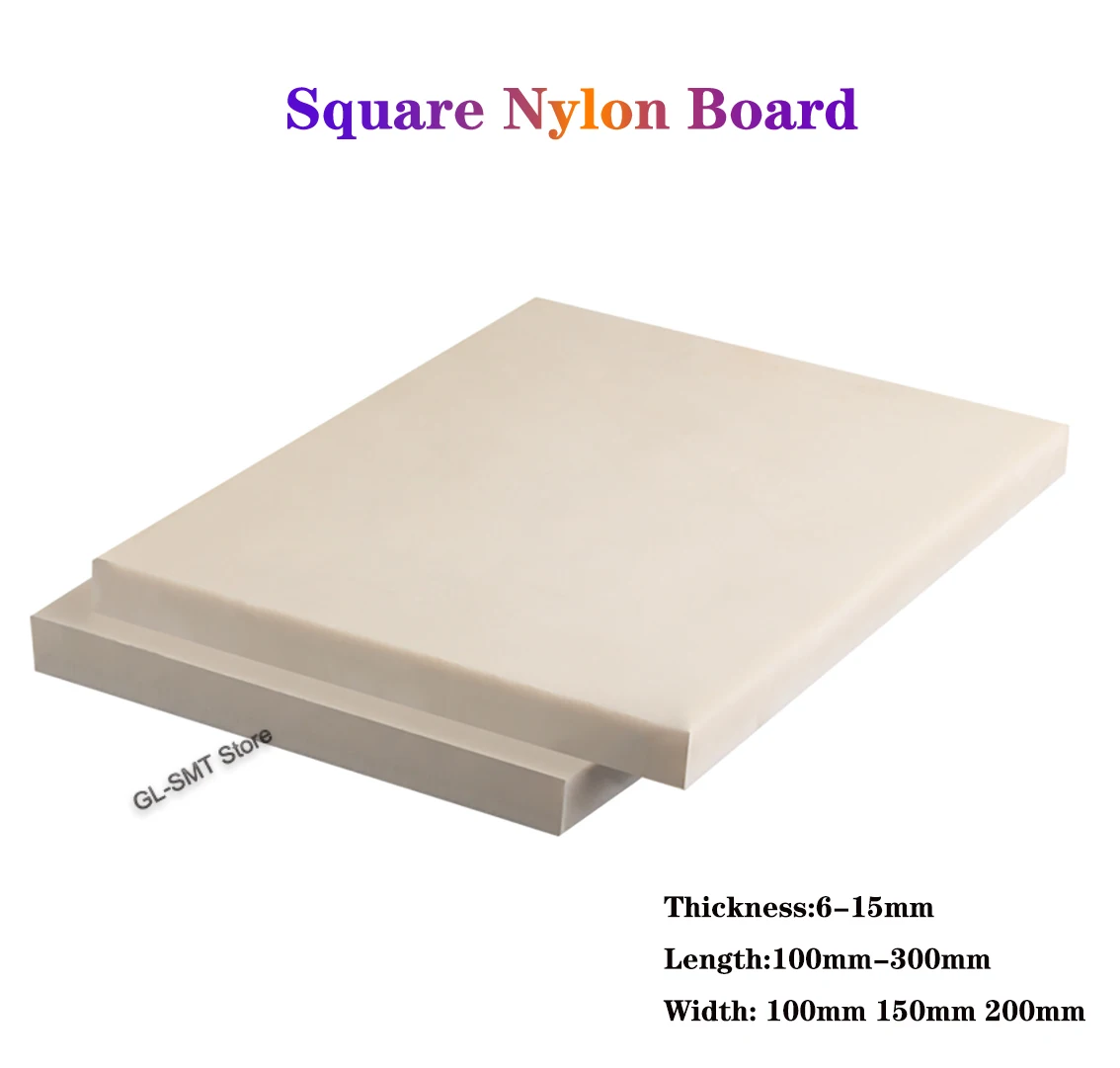 

Square Nylon Board Thickness 6-15mm Plastic Insulation Sheet DIY Tool Processing Material Length 100-300mm