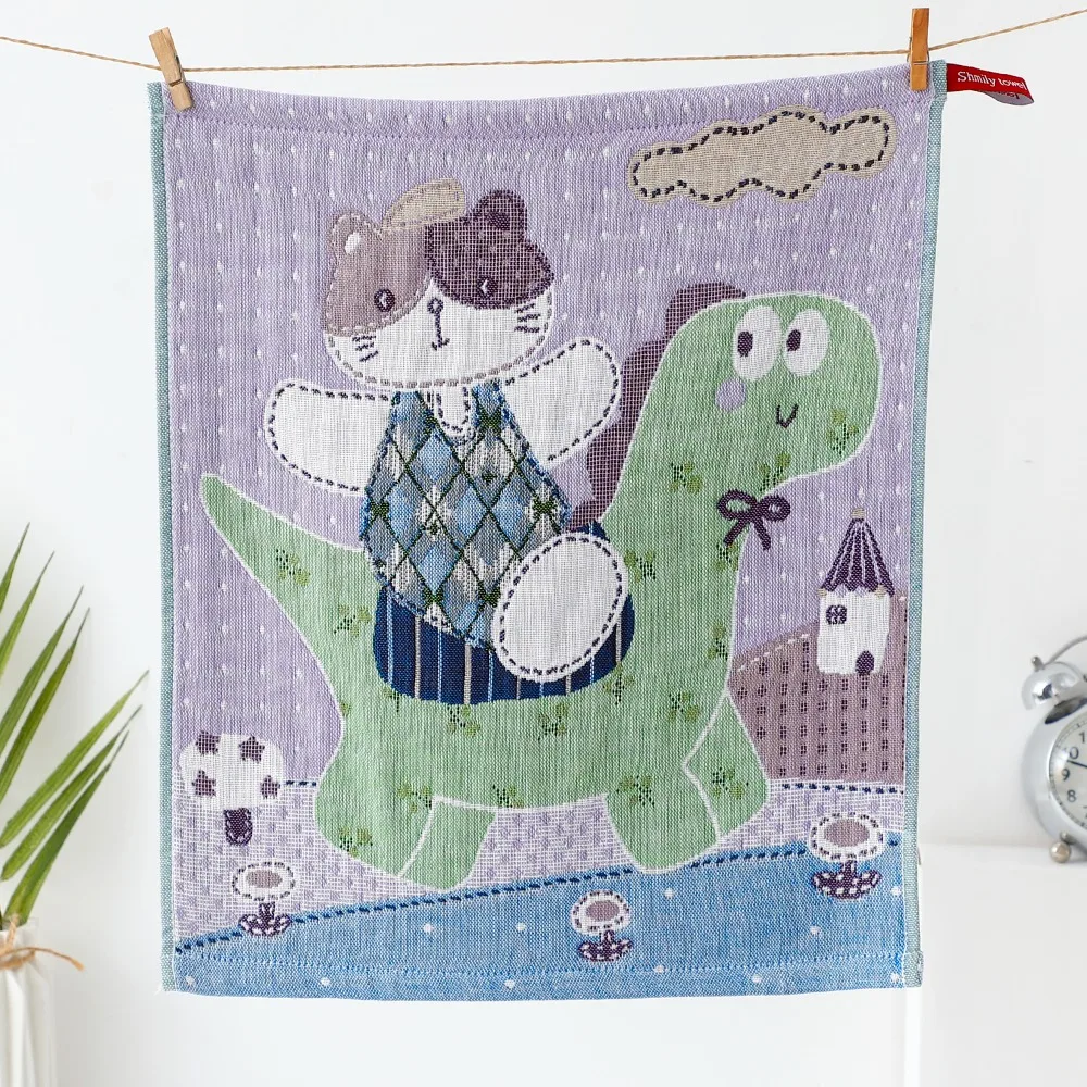 34x40cm Large Hand Towel 4 Layer Cotton Gauze Cartoon Pure Cotton Dish Cloth Decorative Quick Dry Tea Towel
