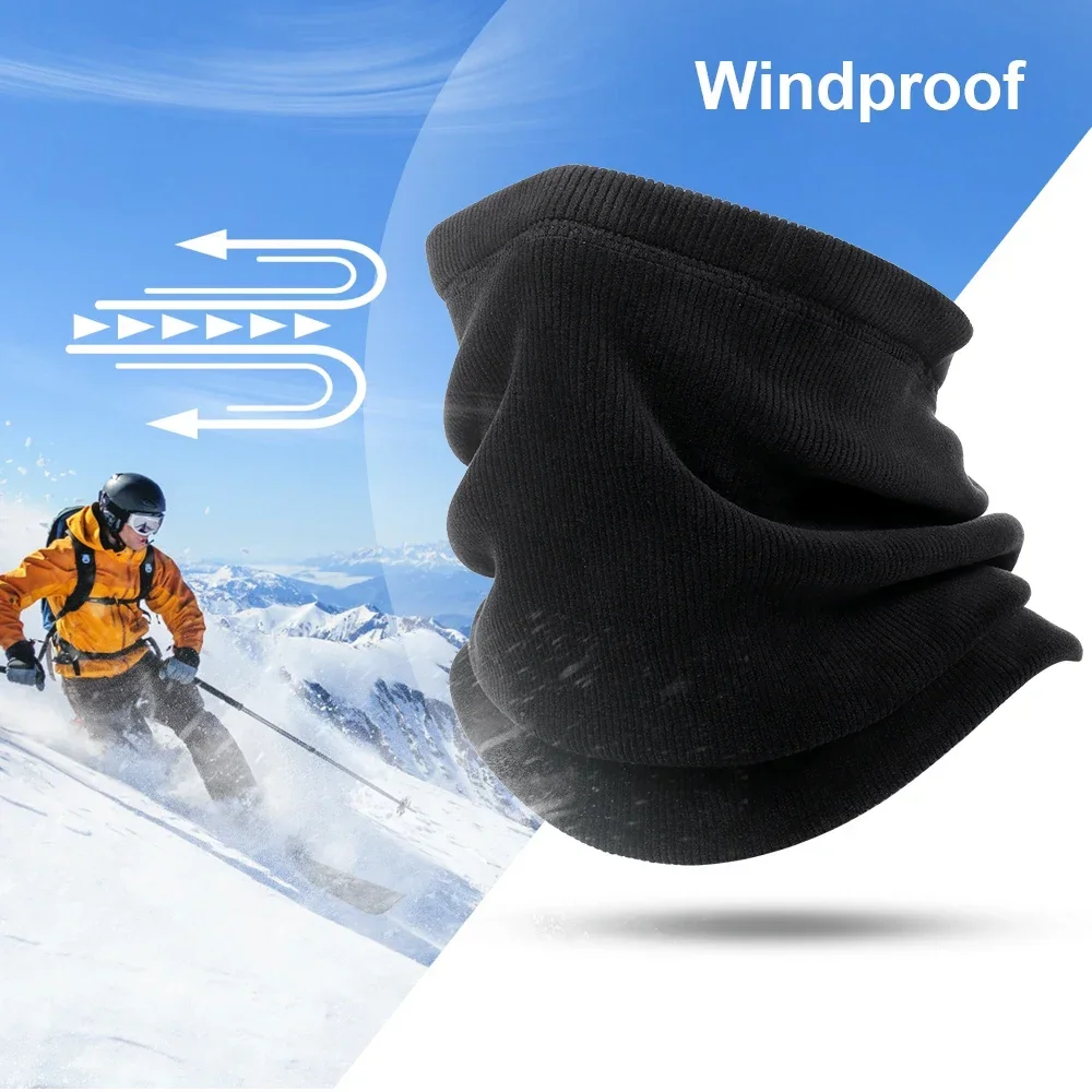 Winter-Fleece-Bandana, Thermoschal, Halswärmer, winddicht, Radfahren, halbe Gesichtsmaske, Skifahren, Laufen, Sport, Snowboard, kaltes Wetter, Herren