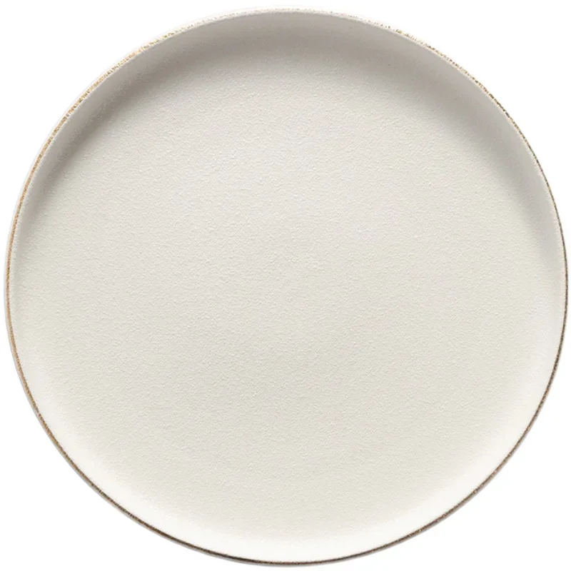 European style ceramic plate White Matte gold plates  dinnerware set Steak plate Home Western dishes Dessert plates Round dish