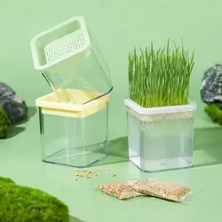 Cat grass flower pot Soilless Cat Grass Growing Kit Hydroponic Cat Grass Planter Tray Seed Sprouting Trays Set