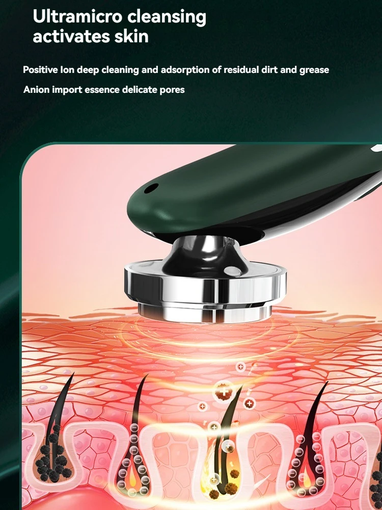 Facial Massage and Infusion Device Lifting Firming Cleansing and Detoxifying Red and Blue Light Therapy Serum Infusion and Eye C