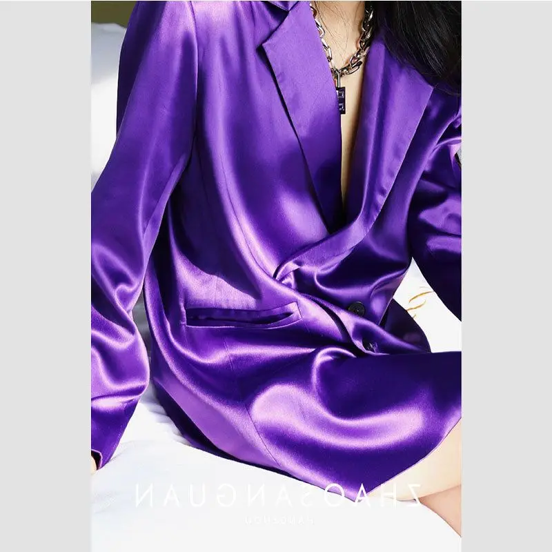 

Women's Spring Autumn Blazers Jacket Blouse Suit Button Loose Fashion Design Brand Office Lady Coats High Quality Blazer Mujer