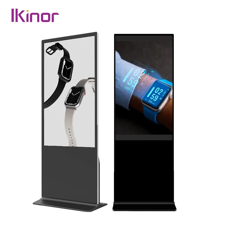 Ikinor 55 Inches Multi Touch Horizontal Totem Advertising Display Floor Standing Interactive Digital Signage Player