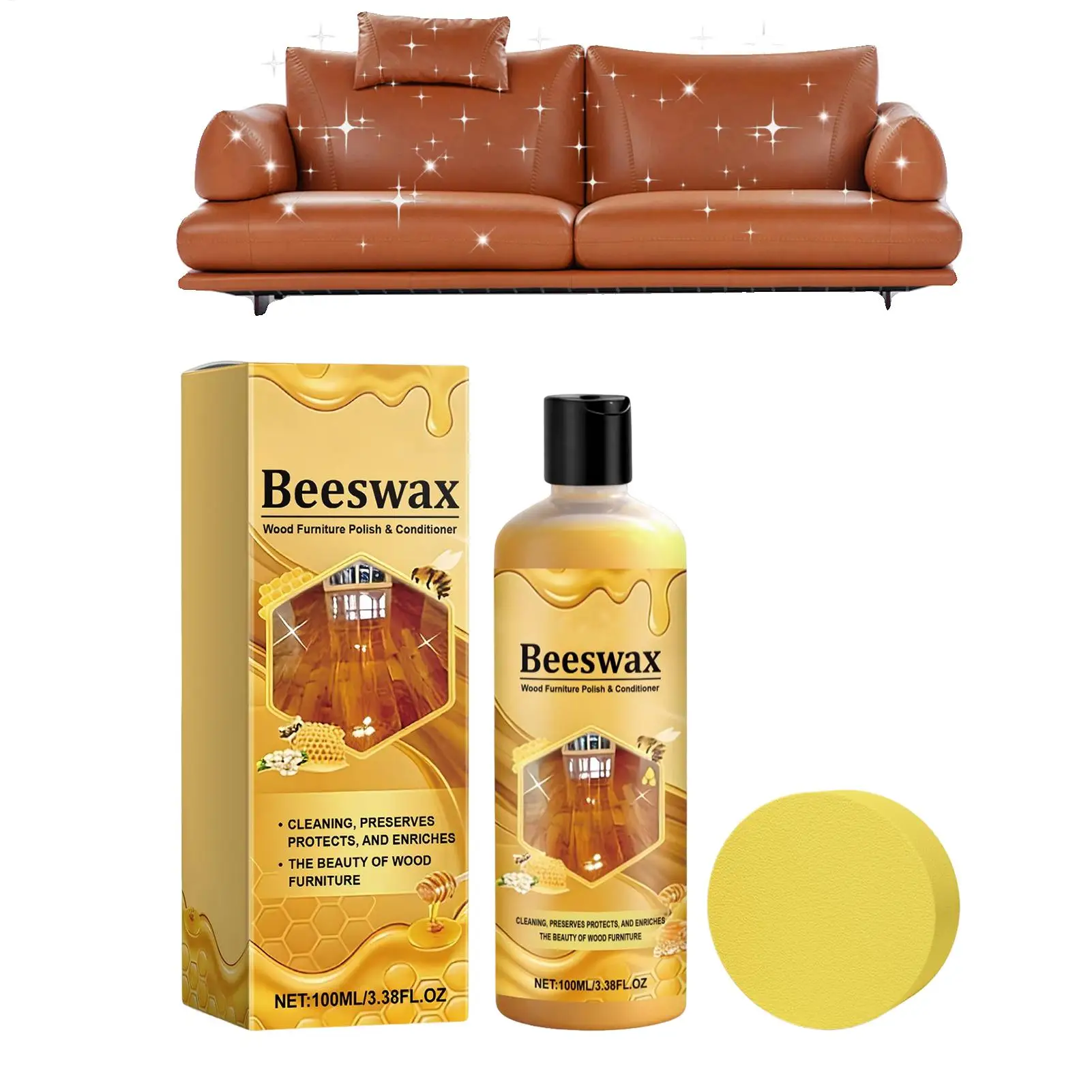 100ml Wood finishing wax Long-Lasting Shine Cleaner Wax Furniture Care Maintenance Wax Wood Cleaning Polished Complete Solution
