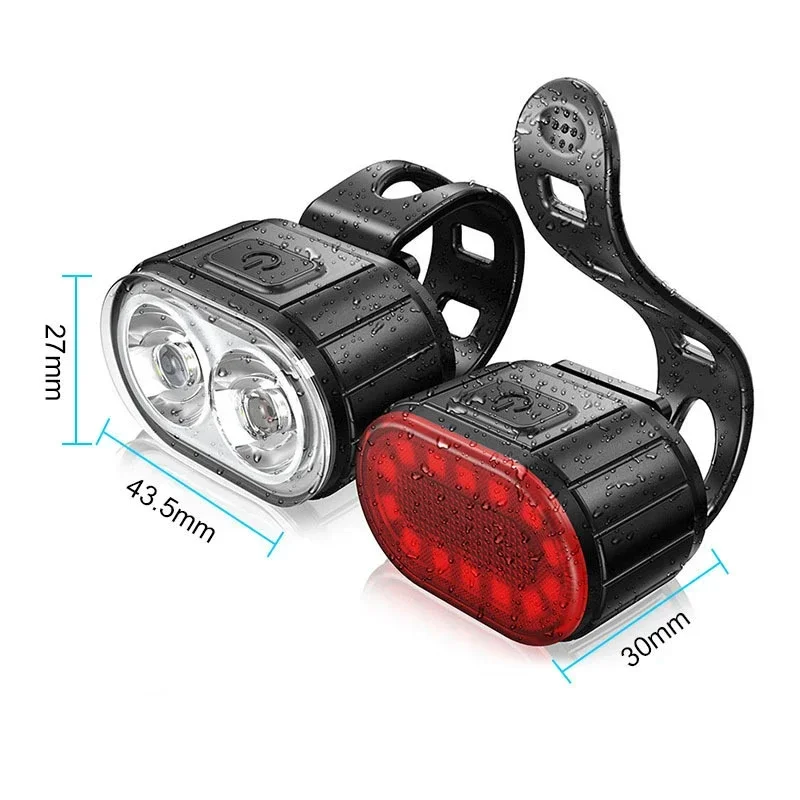 Bicycle Rear Light Front Bike Lamp Rechargeable Bike Tail Light Ultra Bright Headlight MTB Flashing Cycling Safety Taillight