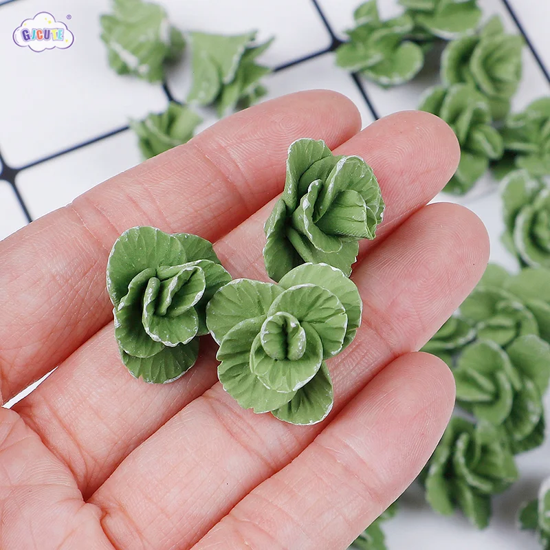 

5Pcs 1:12 Dollhouse Cauliflower Chinese Cabbage Green Mini Small Doll House Mini Cute Handmade Polymer Clay Vegetables