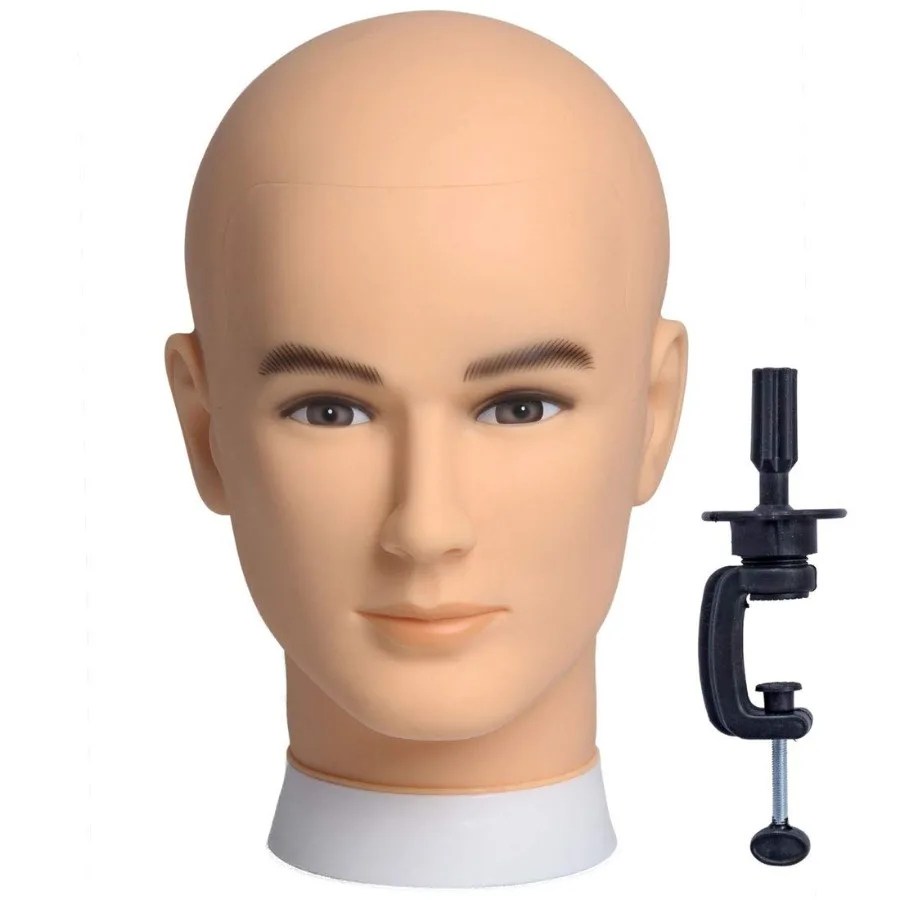 

Bald Mannequin Head Male Wig Head Professional Cosmetology for Wig Making and Display Hat Helmet Glasses or Masks Display Head