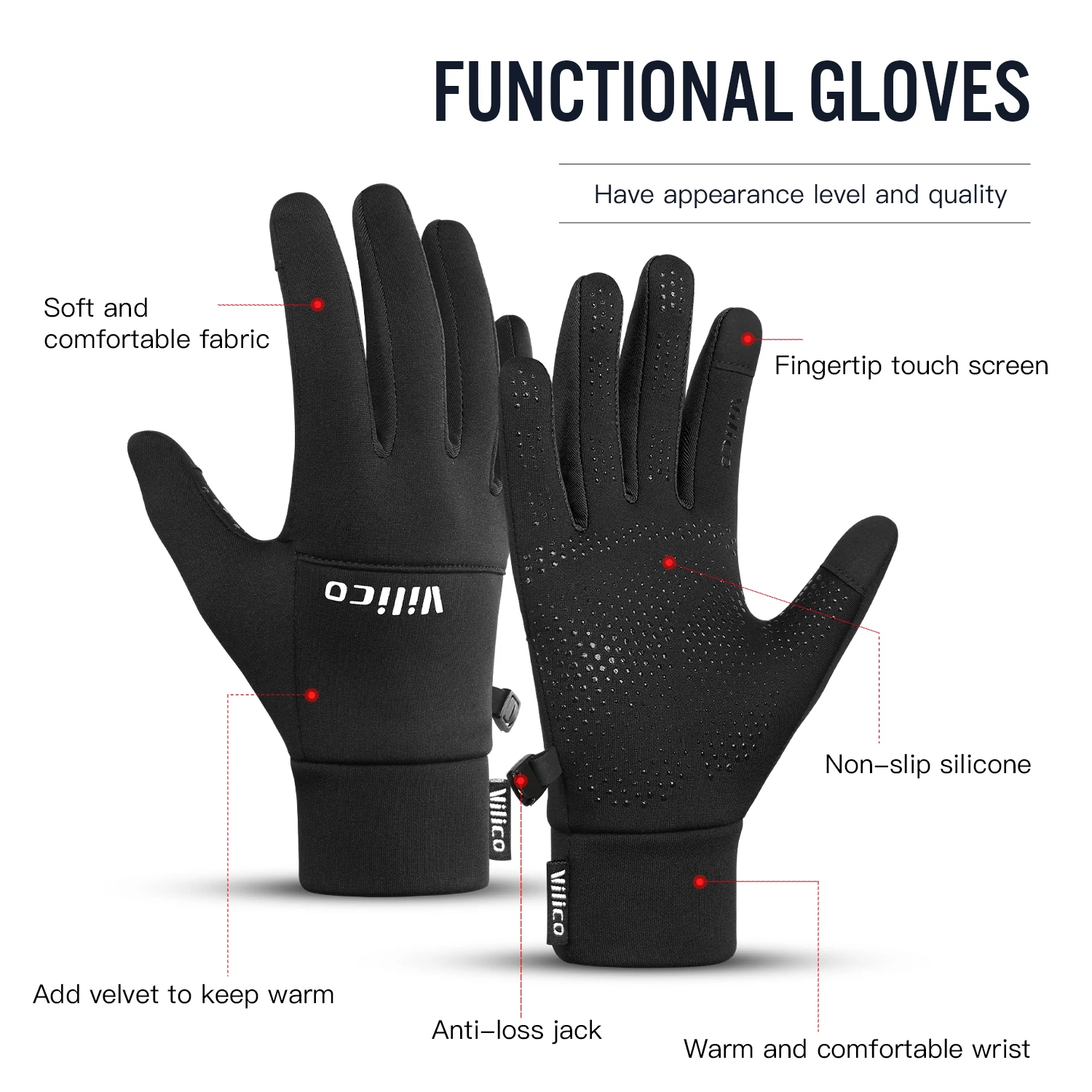 Outdoor Sports,Running,Winter Cycling,Touch Screen Gloves,Women\'S Autumn And Winter Cycling,Warm And Windproof With Fleece Glove