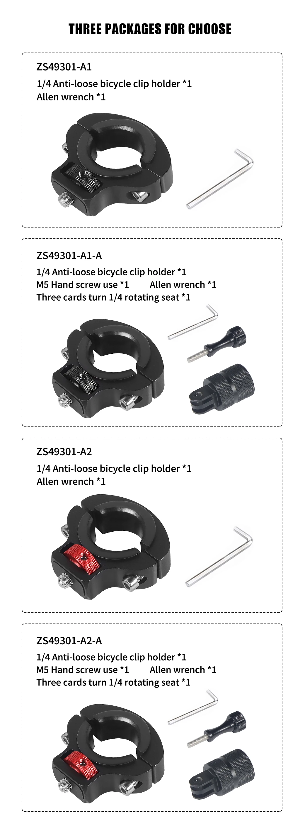 1/4 Schraube Motorrad Lenker Clip Halter Fahrrad Klemme Lenkrad Halterung Metall für Gopro 13 Insta360 DJI OSMO 360 Action Kamera – Detail 9