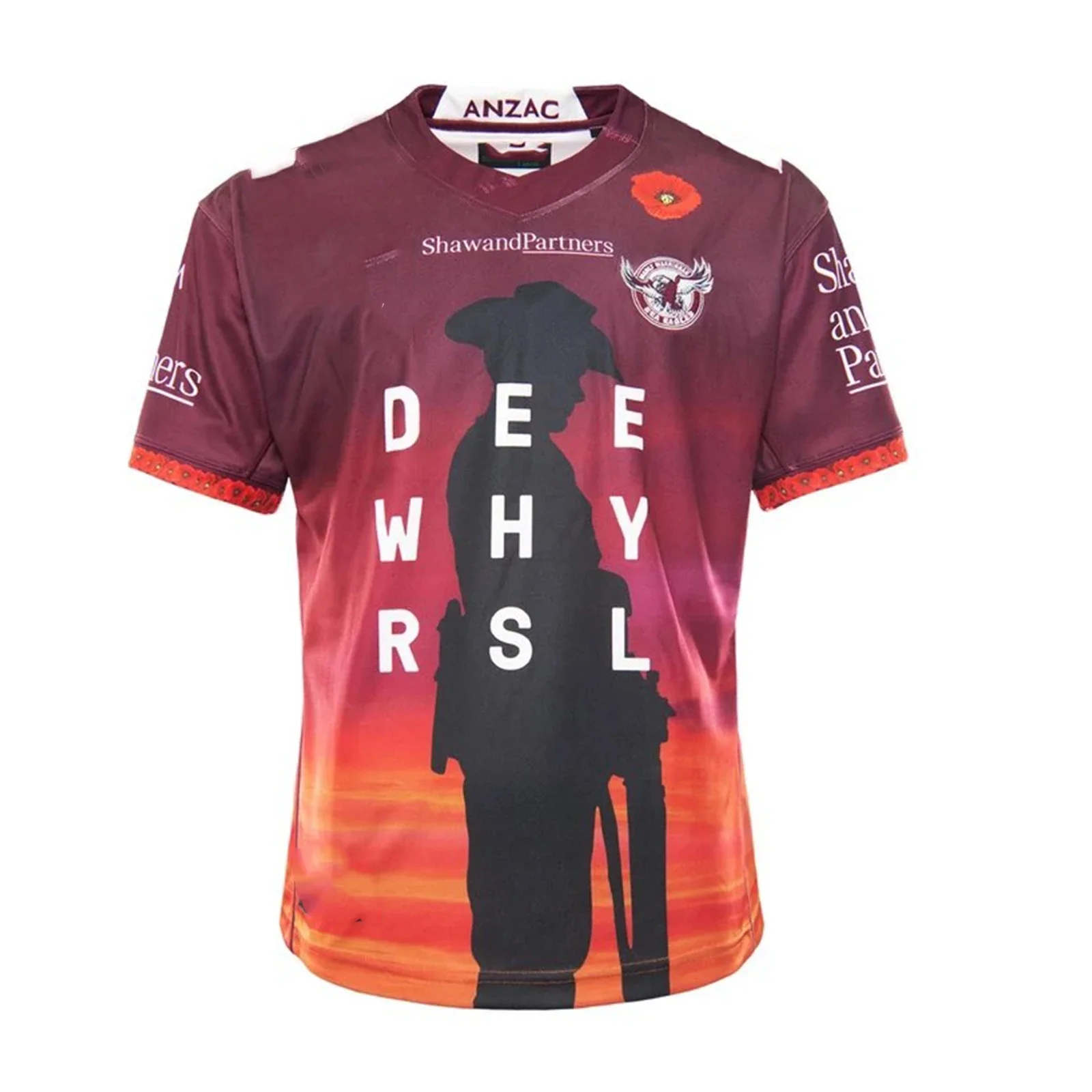 

2021 Manly Warringah Sea Eagles ANZAC Rugby Jersey S-5XL