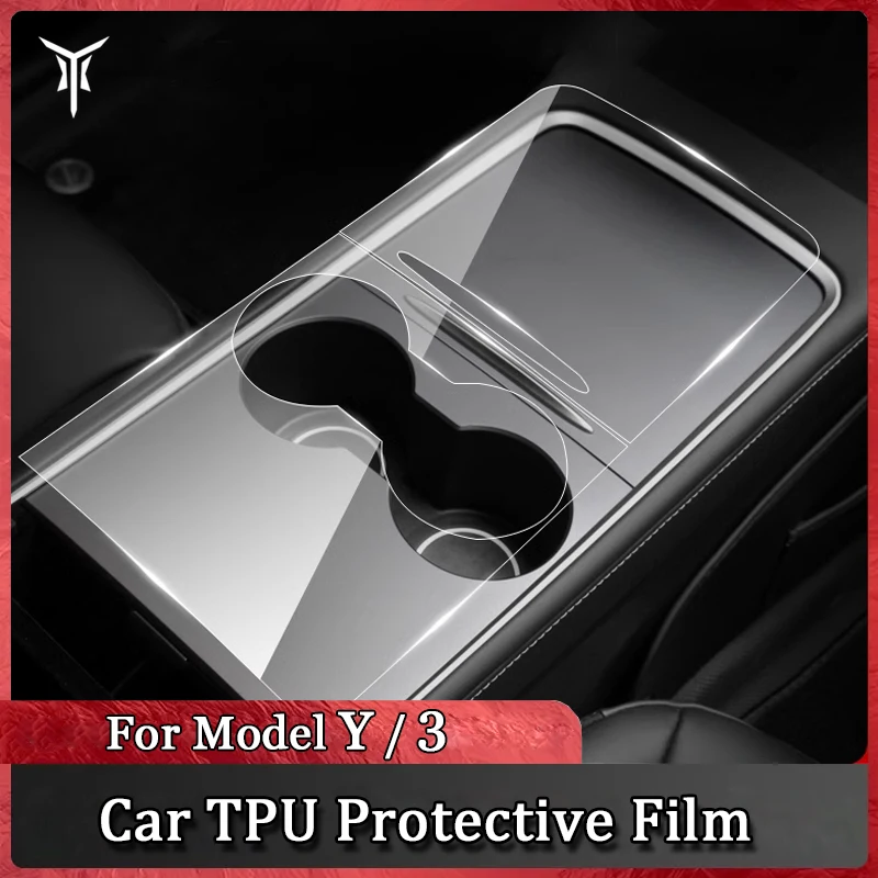 For Tesla Model 3/Y TPU Film Control Panel Screen Protectors Window Buttons Transparent Car Stickers Auto Accessories